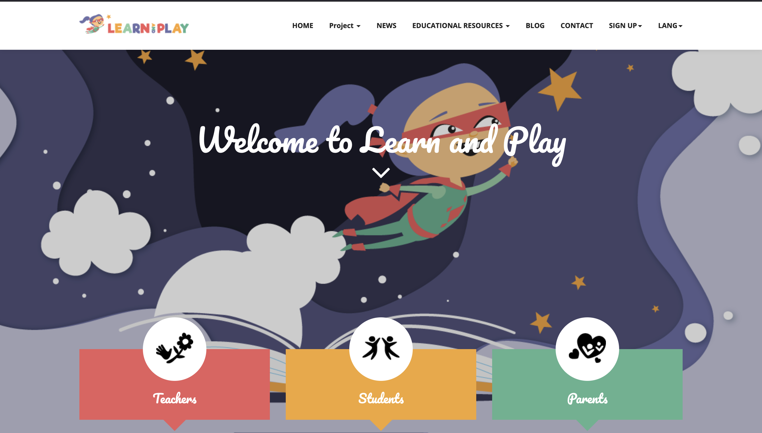 Illustration of Learn and Play's landing page